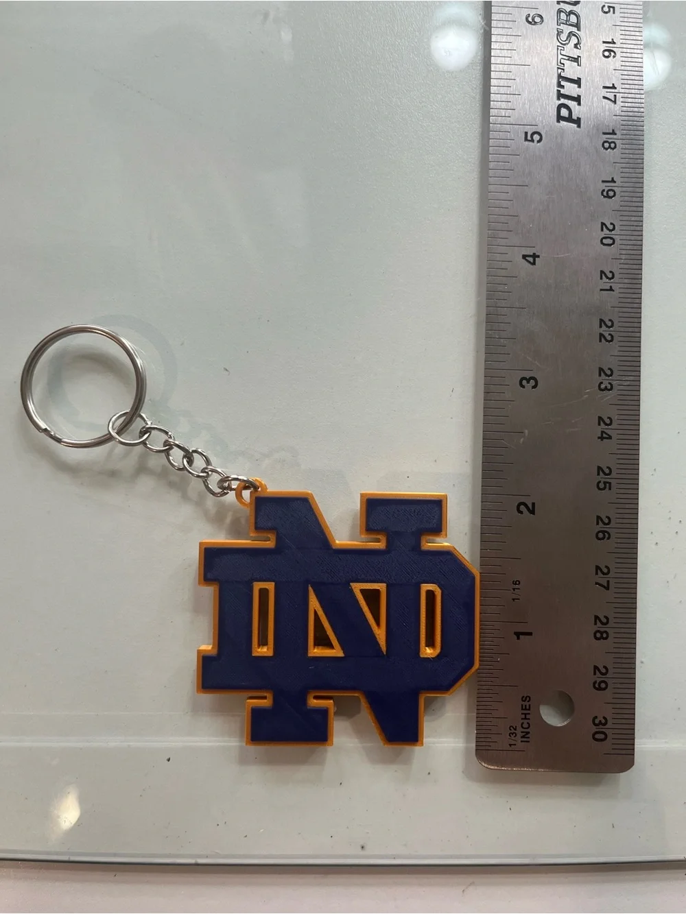 Notre Dame Blue & Gold Logo Keychain